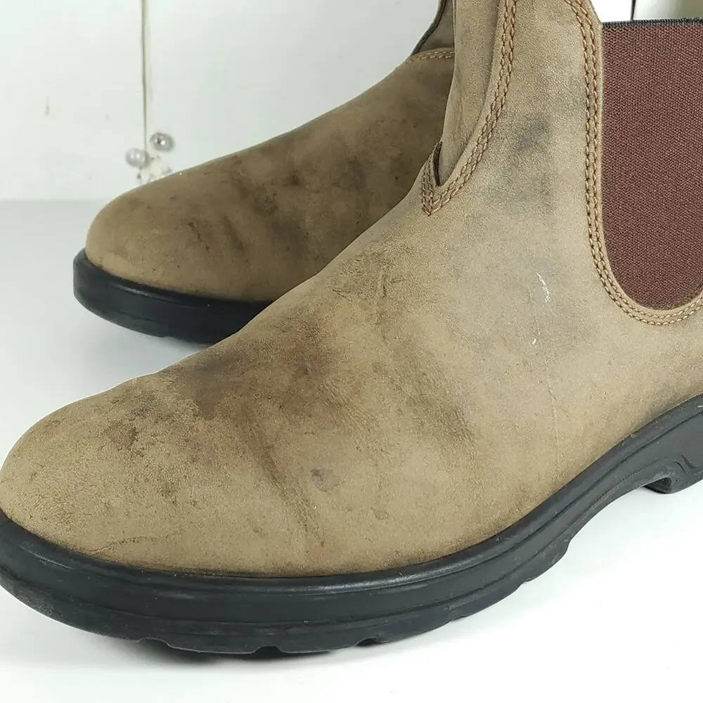 Blundstone Men's 585 AU9,5 US10,5 Rustic Brown Leather Ankle Chelsea Boots